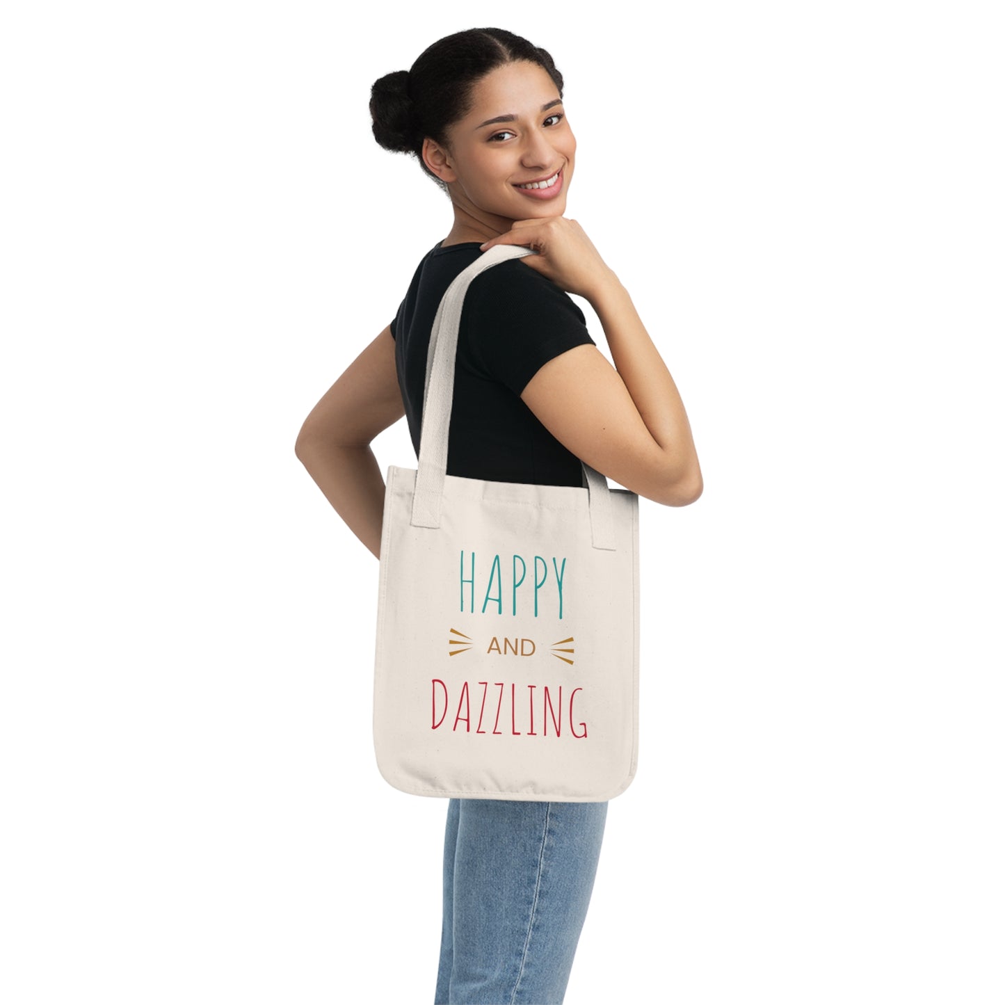 Happy and Dazzling Organic Canvas Tote Bag