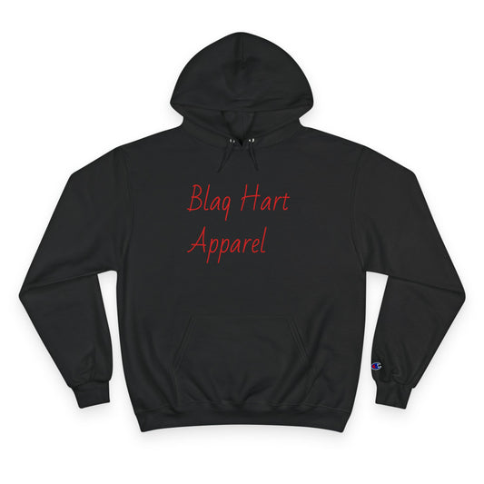 Champion Hoodie — Blag Hart Apparel Red Script Logo Hoodie