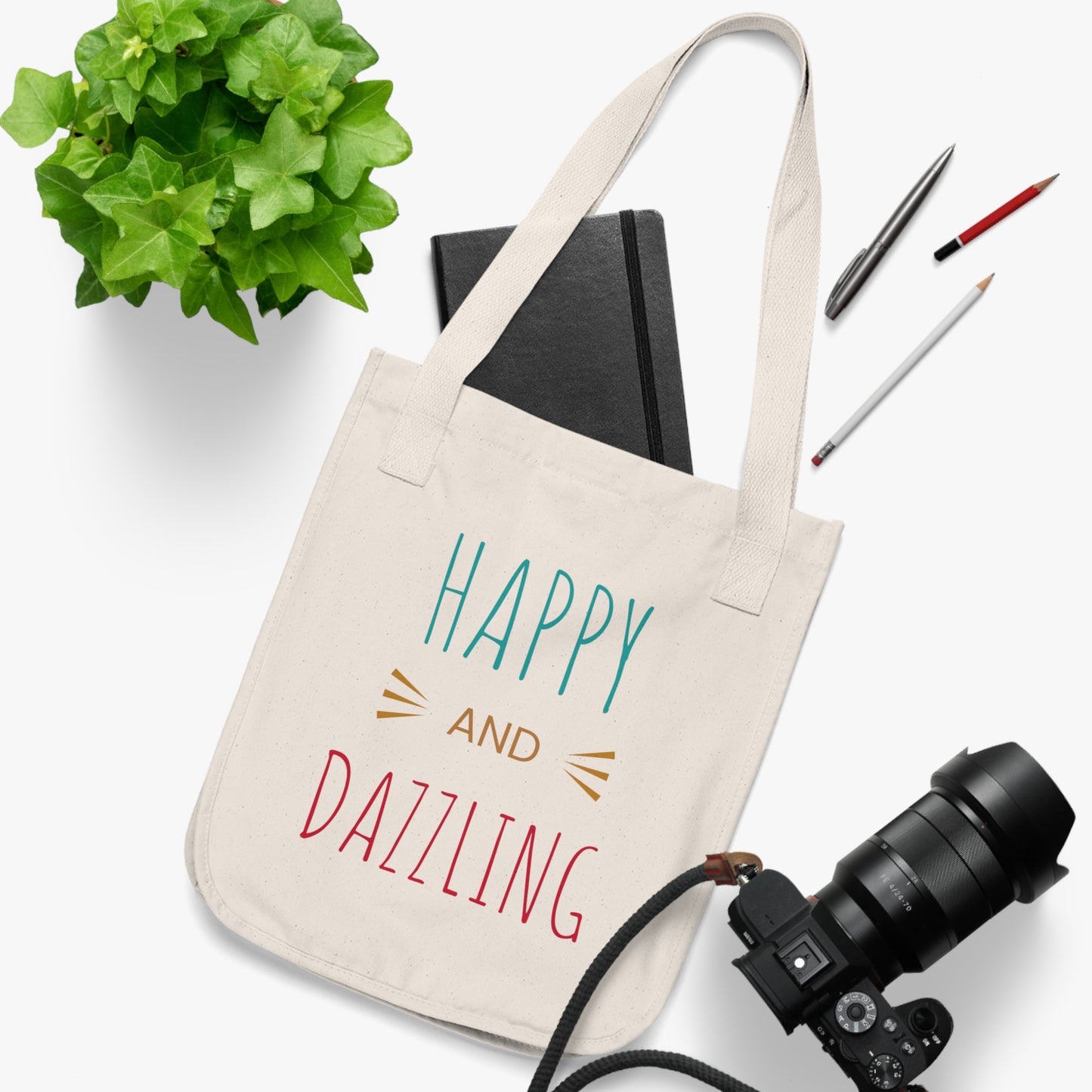 Happy and Dazzling Organic Canvas Tote Bag