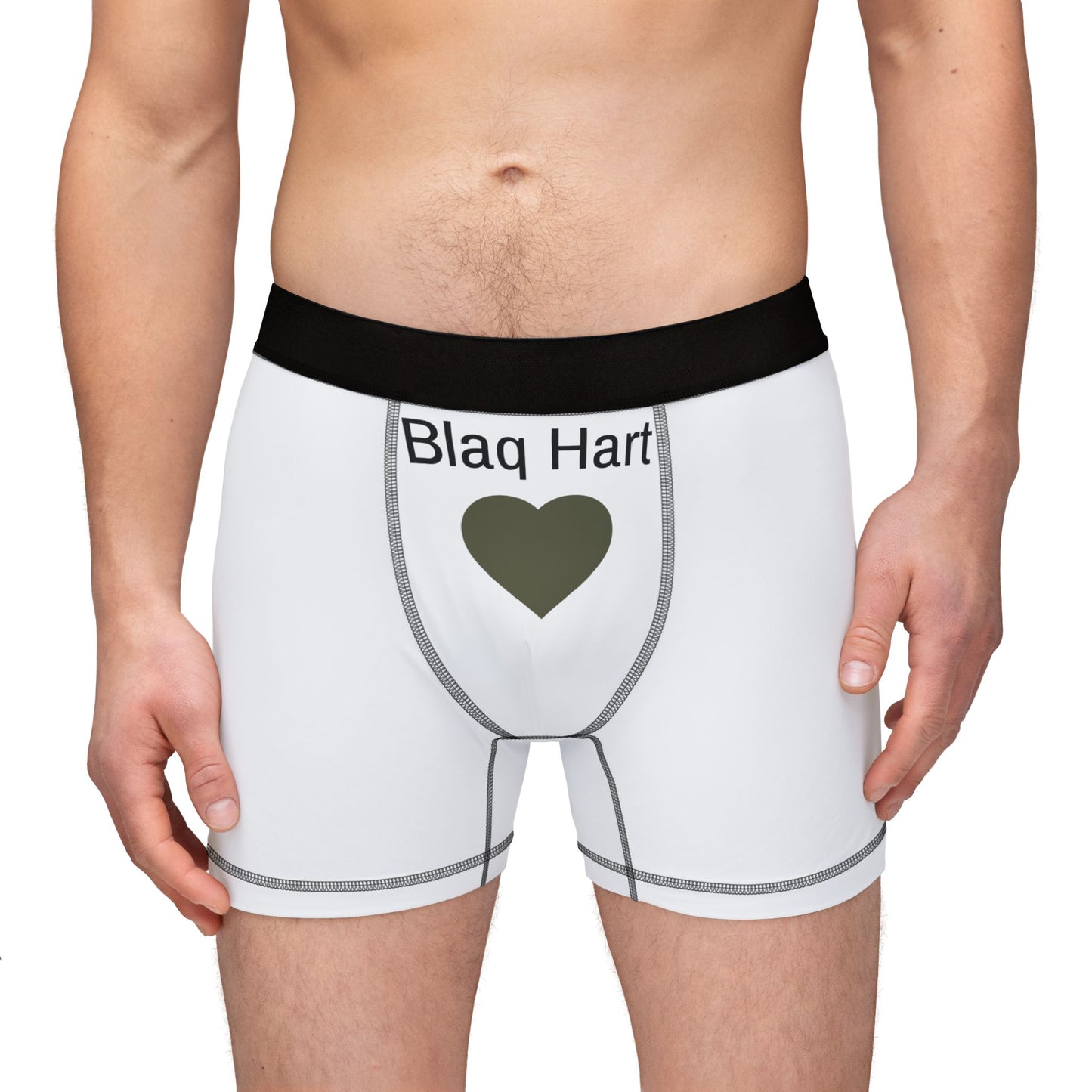 Boxers — "Blaq Hart" Heart Graphic Men's Boxer Briefs