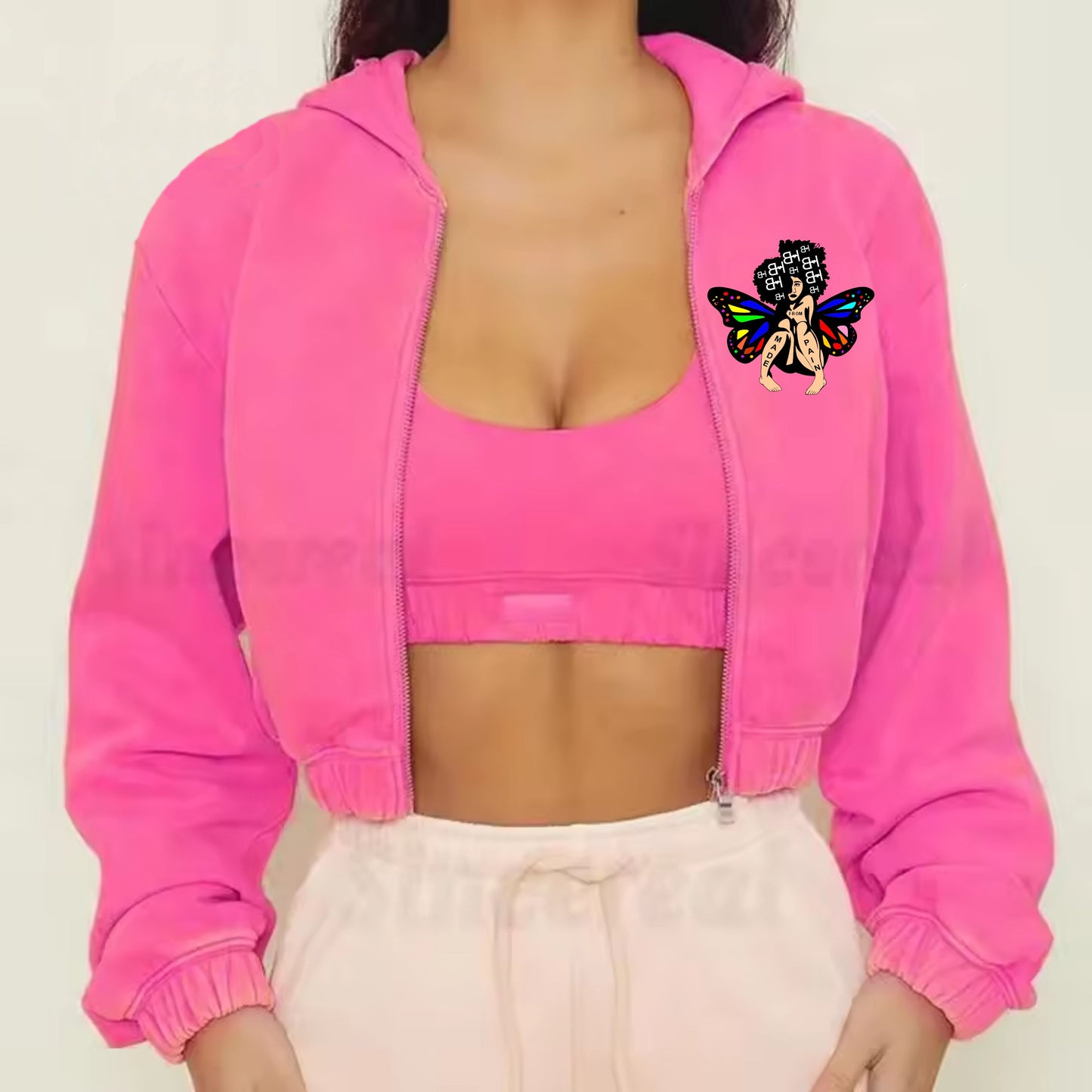 Knitted Jacket with Cropped Bralette